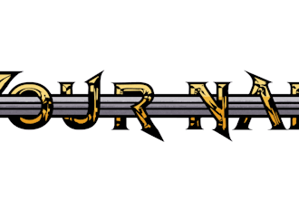 create a graphic of your name, or whatever words you wish, on a barbarian sword