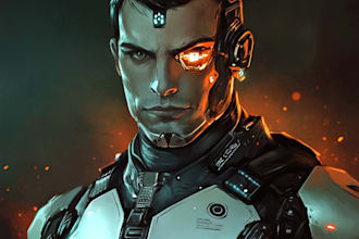 draw sci fi character illustration for you