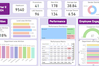 design custom HR or business dashboards in excel or power bi