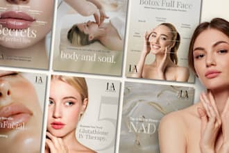 design minimalist canva templates for medspa, aesthetic clinics