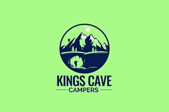 design motivation kings cave campers logo