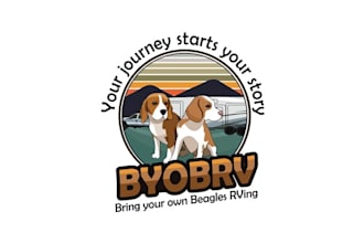 design consulting fun logo of our traveling beagles