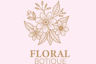 design floral logo and summer pattern