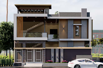 do architectural 3d exterior modeling, realistic 8k rendering and walkthrough