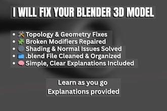 help fix or complete your blender 3d models