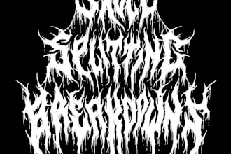 create black, death metal, grindcore deathcore band logo