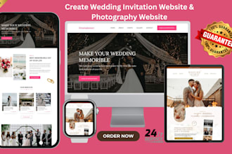 create wedding invitation website and photography website