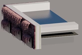 3d wall section cutaways for technical arch presentation
