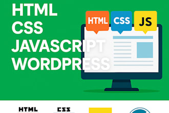 design worpress, responsive website using HTML, CSS, javascript