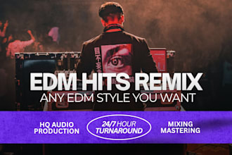 remix song to edm, techno, hardstyle, dubstep, future house