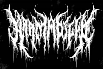 draw a brutal slam, death metal, grindcore, etc logo