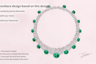 create a hand drawn necklace design with your stone