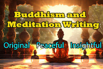write insightful articles related to buddhism and buddhist meditation