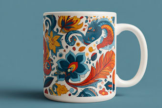 draw a custom coffee mug design