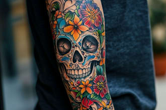 make a tattoo design of tattoo sleeve