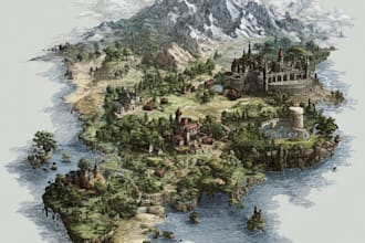do fantasy map building line art location map dnd site plan