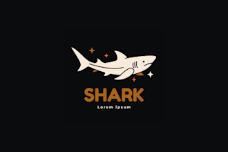 design a creative shark logo for ocean or marine brands