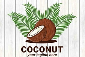 make a clean and professional coconut logo