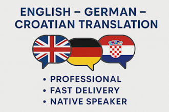 translate english to german or croatian and vice versa