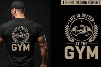 design a custom gym fitness workout t shirt for you
