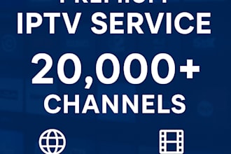 premium iptv service  20,000 channels  sports, movies