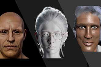 create a 3d character modelling realistic character, rigging for game, animation