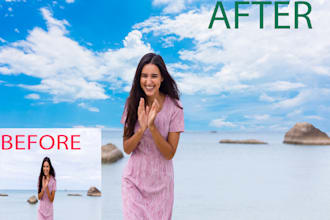 image background sky replacement or change professionally