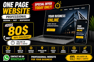 create a modern professional one page website