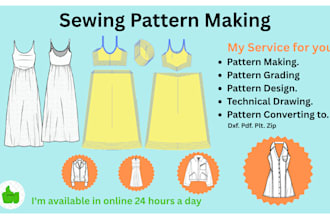 be your sewing pattern maker, pdf pattern, dxf pattern