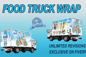 design food truck wrap, vehicle wrap, car wrap and trailer wrap design