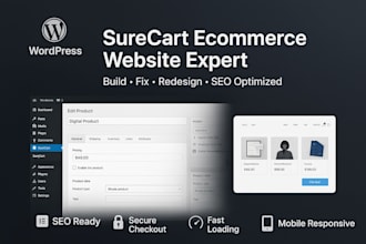 build surecart ecommerce SEO website design redesign