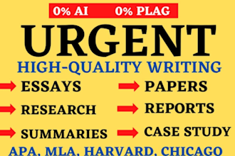 do urgent essay writing, as an essay and research expert