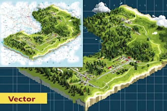 draw vector map, event, festival map illustrator