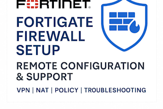 setup configure and troubleshoot fortigate firewall and VPN remotely