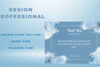 design amazon product insert and thank you card, packaging insert,wedding invite