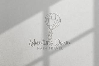 create a modern minimalist adventure travel logo design