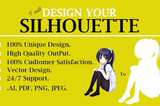 design  white and black, silhouette logo, image to silhouette