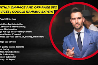 get high da, PR backlinks, quality tiered on page SEO