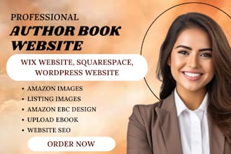 create wix studio or squarespace author website, design amazon a plus content