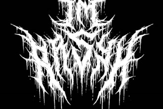 draw awesome logo death metal, black metal font