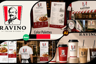 design professional  restaurant logo and full branding