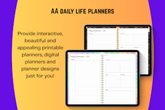 design a hyperlinked digital or printable planner for etsy