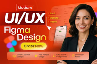 do figma design, saas website, and website ui ux design in figma