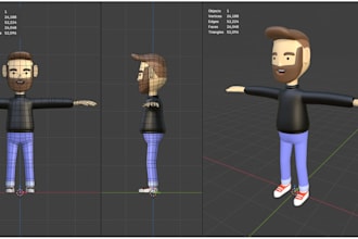 make 3d low poly characters for videogames
