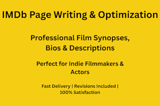 write, optimize or edit your imdb page and film description