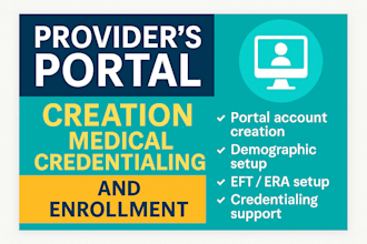 provider portal and assist with medical credentialing and enrollment