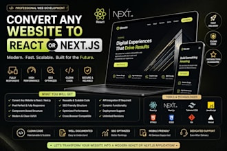 convert any website to react or nextjs