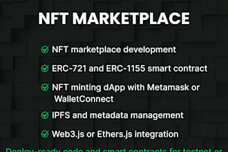make nft marketplace minting staking dapp , erc721, erc1155