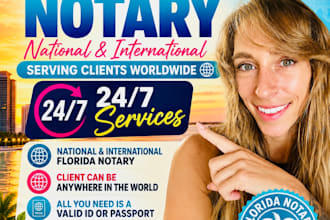 notarize documents remote USA and international florida notary public