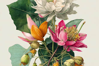 draw botanical illustration of flower illustration plant
